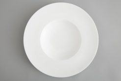 Hot Flamant Cathy, Assiette A Pates, Bone China, Blanc