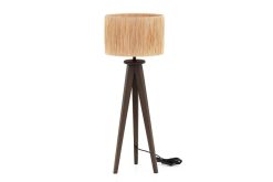 New Flamant Maeve, Lampe De Table Avec Abat-Jour, Bois Et Raphia