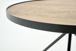 Best Flamant Madison, Table D'Appoint, Chene Et Metal, Ronde, 60 Cm, Marron Clair