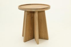 New Flamant Argent, Table D'Appoint, Chene Patine, Ronde