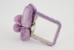 New Flamant Naoh, Rond De Serviette, Perles, Violet