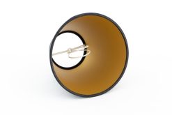 Hot Flamant Clips, Abat-Jour, Noir Et Dore, Conique, 14 Cm