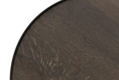 Best Flamant Madison, Table D'Appoint, Chene Et Metal, Ronde, 45 Cm, Marron Fonce