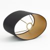 Best Flamant Ovale, Abat-Jour, Noir Et Or, Ovale, 30 Cm