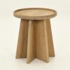 New Flamant Argent, Table D'Appoint, Chene Patine, Ronde