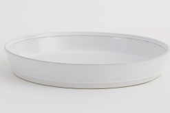 New Flamant Jille, Plat A Gateau, Ceramique, Blanc, 30Cm
