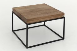 Hot Flamant Urban, Table D'Appoint, Chene Et Metal, Marron Clair