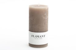 Clearance Flamant Beth, Bougie, Couleur Taupe, 7X15Cm
