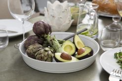 New Flamant Jille, Plat A Gateau, Ceramique, Blanc, 30Cm