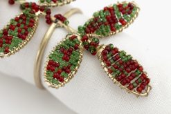 Clearance Flamant Rawas, Rond De Serviette, Perles, Feuille