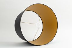 New Flamant Lindro, Abat-Jour, Noir Et Dore, Cylindre, 50 Cm