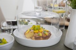 New Flamant Jille, Plat A Gateau, Ceramique, Blanc, 30Cm
