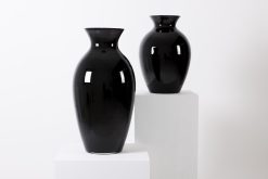 Hot Flamant Adina, Vase, Noir, Souffle Bouche, 70Cm