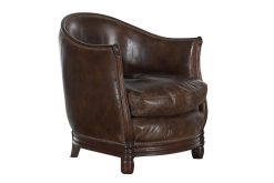 Online Flamant Melbury, Fauteuil Club, Marron Fonce, Cuir