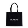 Hot Flamant Shopper Flamant, Sac Shopping, Jute, Noir