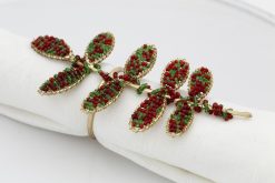 Clearance Flamant Rawas, Rond De Serviette, Perles, Feuille