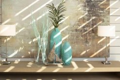 Wholesale Flamant Dego, Vase, Verre, Turquoise, L