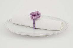 New Flamant Naoh, Rond De Serviette, Perles, Violet