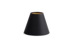 Hot Flamant Clips, Abat-Jour, Noir Et Dore, Conique, 14 Cm