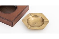 Best Flamant Manhattan, Cendrier, Cuir Marron
