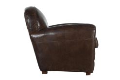 New Flamant Burnham, Fauteuil Club, Marron Fonce, Cuir