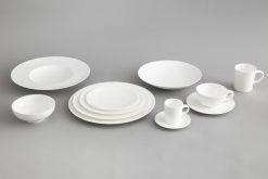 Hot Flamant Cathy, Assiette A Pates, Bone China, Blanc