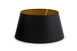 New Flamant Lindro, Abat-Jour, Noir Et Dore, Cylindre, 40 Cm