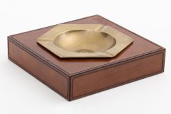 Best Flamant Manhattan, Cendrier, Cuir Marron