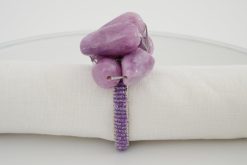 New Flamant Naoh, Rond De Serviette, Perles, Violet