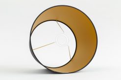 New Flamant Lindro, Abat-Jour, Noir Et Or, Cylindre, 30 Cm