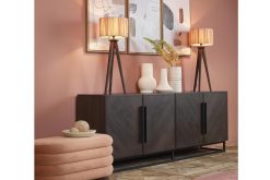 New Flamant Maeve, Lampe De Table Avec Abat-Jour, Bois Et Raphia